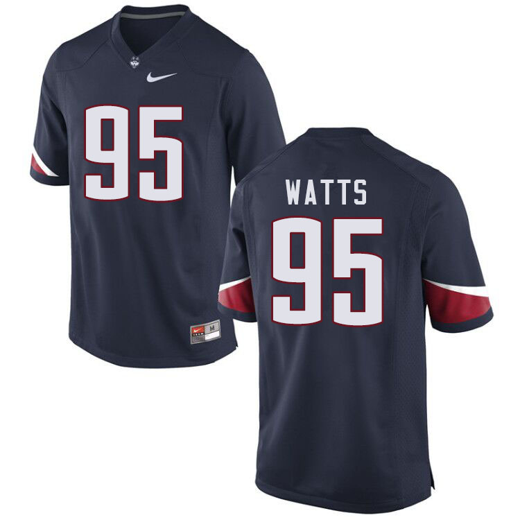 Men #95 Eric Watts Uconn Huskies College Football Jerseys Sale-Navy